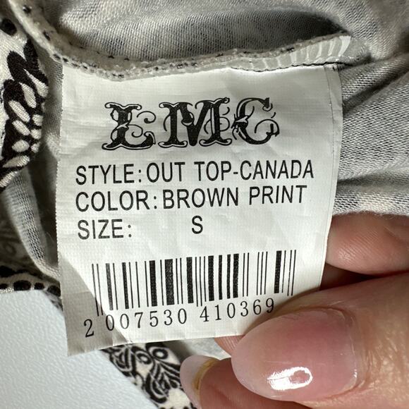 LMC Y2K Halter Mini Dress Brown White Print Tie Back Fairycore S Retro Indie - Picture 8 of 10